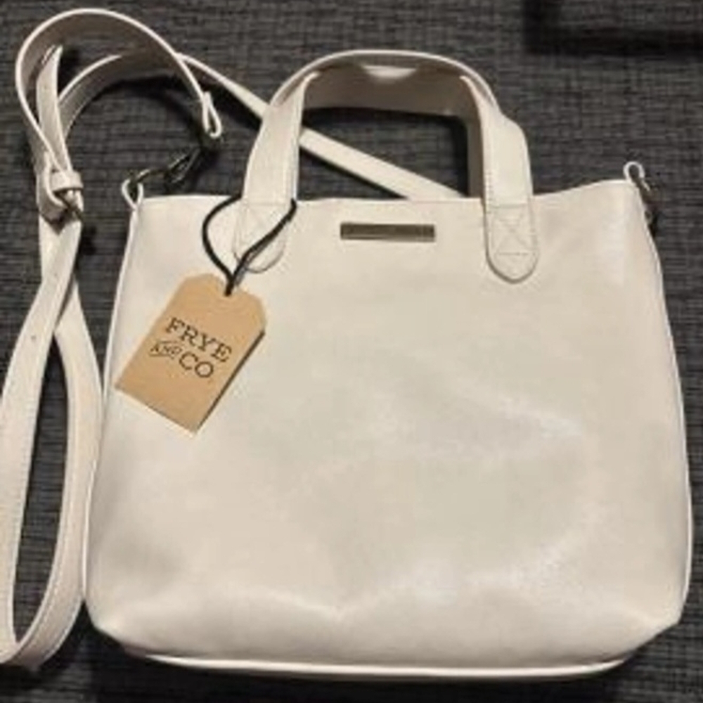 White Leather Tote Bag